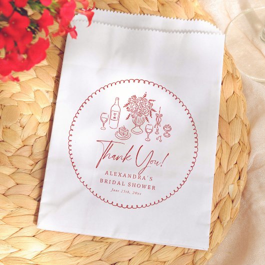 Whimsical Italiaanse Pizza & Wijn Bruidsdiner Bedankzakje