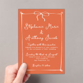 Whimsical Italiaanse zonsondergang met witte boog  Acryl Uitnodigingen (Insitu (Draagbaar))