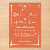 Whimsical Italiaanse zonsondergang met witte boog  Acryl Uitnodigingen (Voorkant)