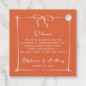 Whimsical Italiaanse zonsondergang met witte boog  Bedankjes Labels (Achterkant)