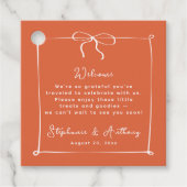 Whimsical Italiaanse zonsondergang met witte boog Bedankjes Labels (Voorkant)