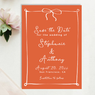 Whimsical Italiaanse zonsondergang met witte boog  Save The Date