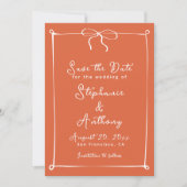 Whimsical Italiaanse zonsondergang met witte boog Save The Date (Voorkant)