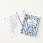 Whimsical Italian Food Illustration Blue Recipe Notitieboek (Binnen)