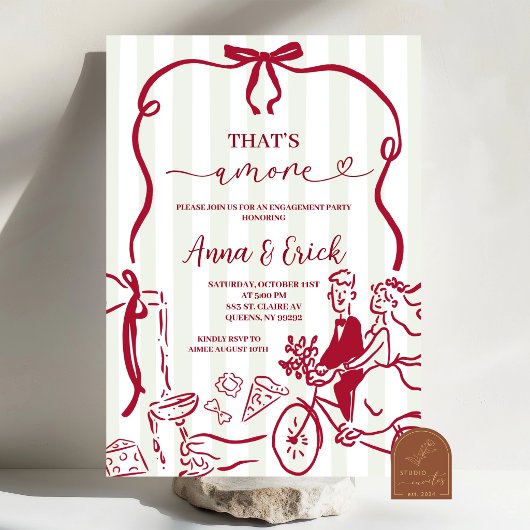 Whimsical Italië Dat is Amore Verloving Feest Kaart