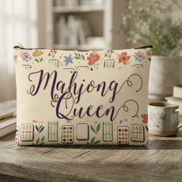 Whimsical Ivoren Botanische Mahjong Koningin Etui