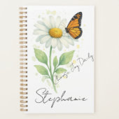 Whimsical Ivory Daisy Monarch Vreugde Planner (Voorkant)