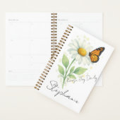 Whimsical Ivory Daisy Monarch Vreugde Planner (Display)