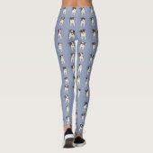 Whimsical Jack Russell patronen blauw Leggings (Achterkant)