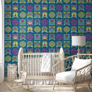 Whimsical Jewel Tones Hand getekend Boho Lijsten b Behang