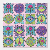 Whimsical Jewel Tones Hand getekend Boho roze Behang (Voorkant)