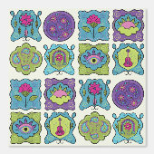 Whimsical Jewel Tones Hand getrokken Boho Lijst Cr Behang (Voorkant)