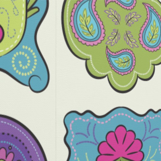 Whimsical Jewel Tones Hand getrokken Boho Lijst Cr Behang (Zoom)