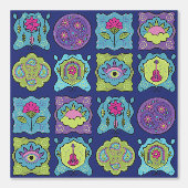 Whimsical Jewel Tones Hand getrokken Boho Lijsten Behang (Voorkant)