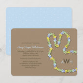 Whimsical Jigsaw Blue Bunny Rabbit Boy Baby shower Kaart (Voorkant / Achterkant)