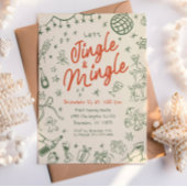 Whimsical Jingle en Mingle uitnodiging, Vakantie Kaart