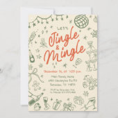 Whimsical Jingle en Mingle uitnodiging, Vakantie Kaart (Voorkant)