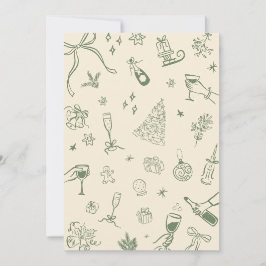 Whimsical Jingle en Mingle uitnodiging, Vakantie Kaart (Achterkant)