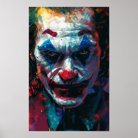 Whimsical Joker Smile Repetitive Pattern Poster (Voorkant)