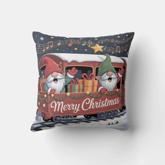 Whimsical Jolly Gnomes Musical Express Kussen (Achterkant)