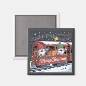 Whimsical Jolly Gnomes Musical Express Magneet (Voorkant / Achterkant)