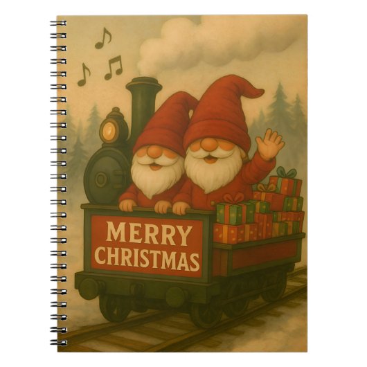 Whimsical Jolly Gnomes Musical Express Notitieboek (Voorkant)