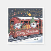 Whimsical Jolly Gnomes Musical Express Servet (Voorkant)