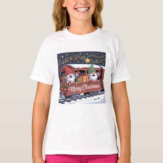 Whimsical Jolly Gnomes Musical Express T-shirt (Voorkant)