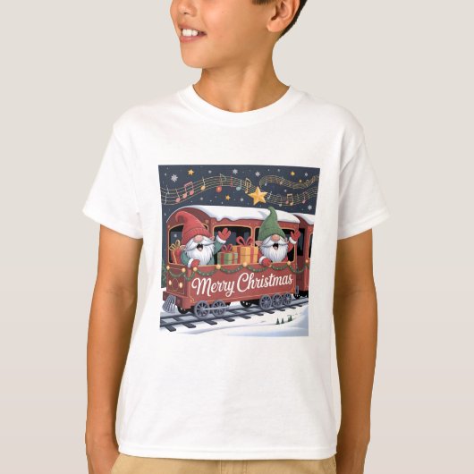 Whimsical Jolly Gnomes Musical Express T-shirt (Voorkant)