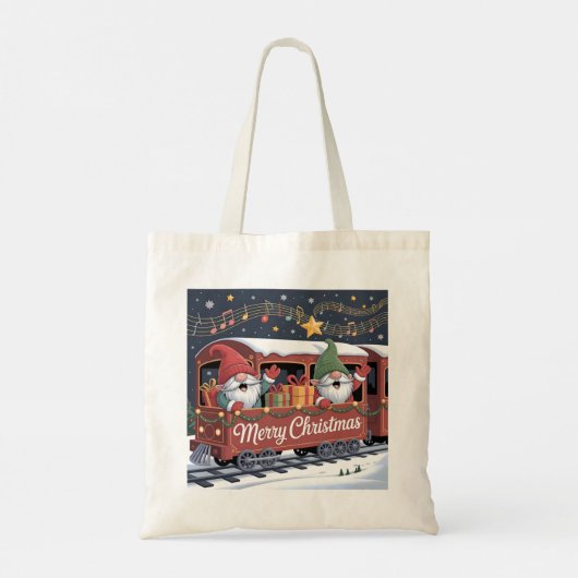 Whimsical Jolly Gnomes Musical Express Tote Bag (Achterkant)