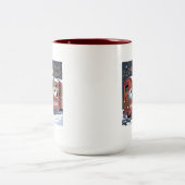 Whimsical Jolly Gnomes Musical Express Tweekleurige Koffiemok (Center)