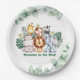 Whimsical Jungle Safari Animal Birthday Invitation Papieren Bordje