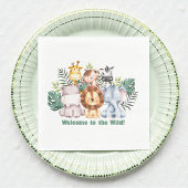 Whimsical Jungle Safari Animal Birthday Servet