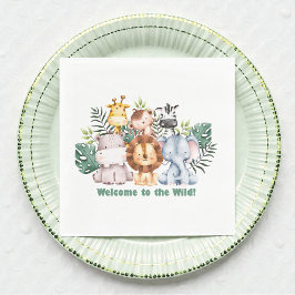 Whimsical Jungle Safari Animal Birthday Servet