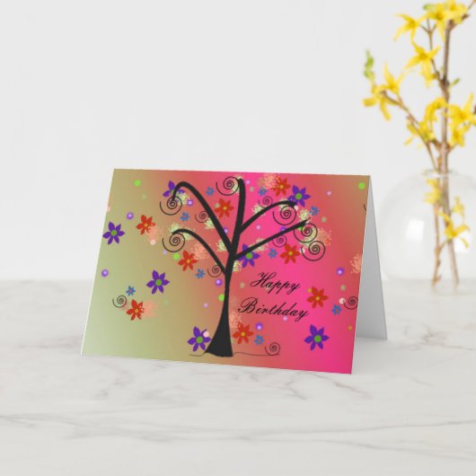 Whimsical Kaart (Gele Bloem)