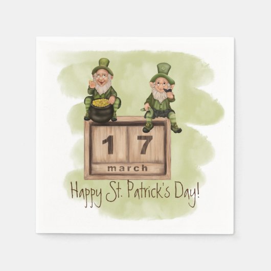 Whimsical Kabouters St. Patrick's Day Servet (Voorkant)