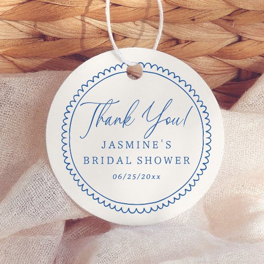 Whimsical kader blauwe bruiloftsdank je bedankjes labels