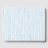 Whimsical kader retro blauwe strepen bruiloft gastenboek (Achterkant)