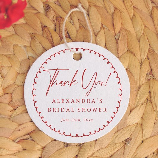 Whimsical kader rood bruiloft dank je bedankjes labels