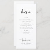 Whimsical kalligrafie bruiloft diner menu (Voorkant / Achterkant)