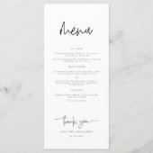 Whimsical kalligrafie bruiloft diner menu (Voorkant)