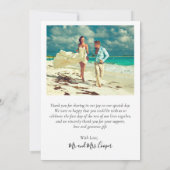 Whimsical kalligrafie foto bruiloft dank u kaart (Achterkant)