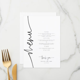 Whimsical kalligrafie Modern bruiloft diner Menu