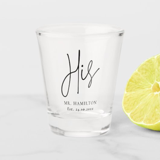 Whimsical kalligrafie zijn geschenk kamer shot glas (Voorkant)