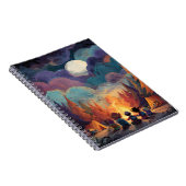 Whimsical kampvuur Volle Maan Notitieboek (Rechterzijde)