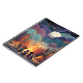 Whimsical kampvuur Volle Maan Notitieboek (Linkerzijde)