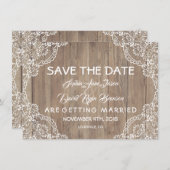 Whimsical Kanten Oude Schuur Bruiloft Save The Date (Voorkant / Achterkant)