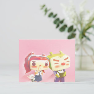 Whimsical Karakters met Kat Aankondigingskaart