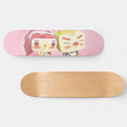 Whimsical Karakters met Kat Persoonlijk Skateboard (Horizontaal)