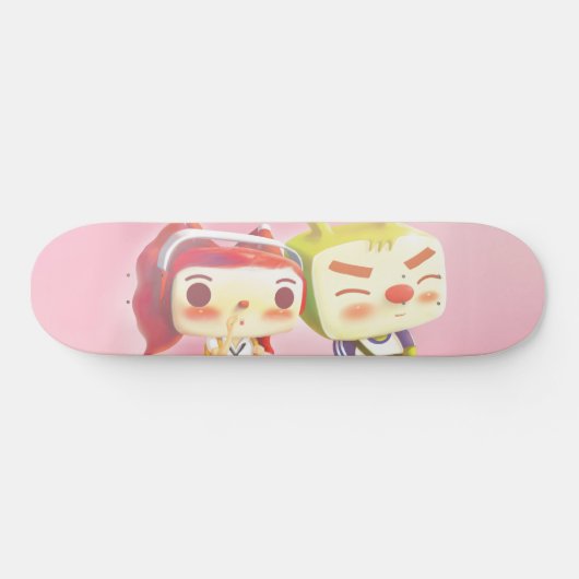 Whimsical Karakters met Kat Persoonlijk Skateboard (Horizontaal)